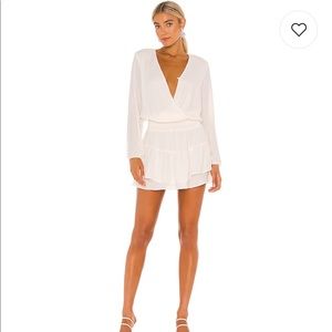 krisa- Smocked Surplice Mini in Cream